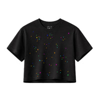 Playera Mujer Crop Confetti Some Scraps Negro