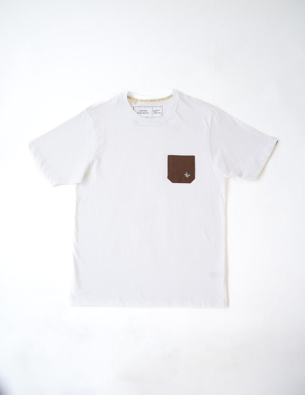 Playera Pocket Coral Blanco